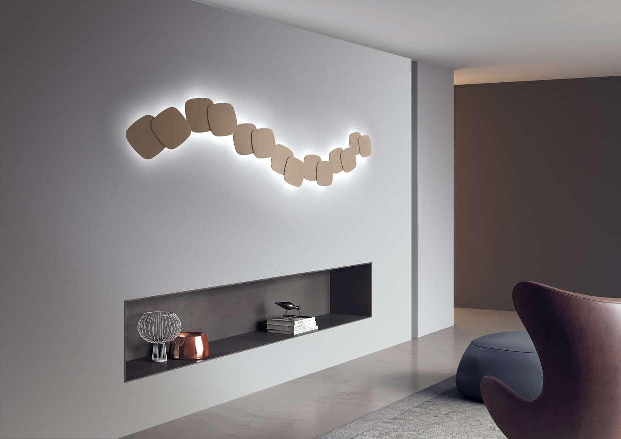 Applique murale STEP aluminium carré angles arrondis 6 coloris par Giarnieri Light